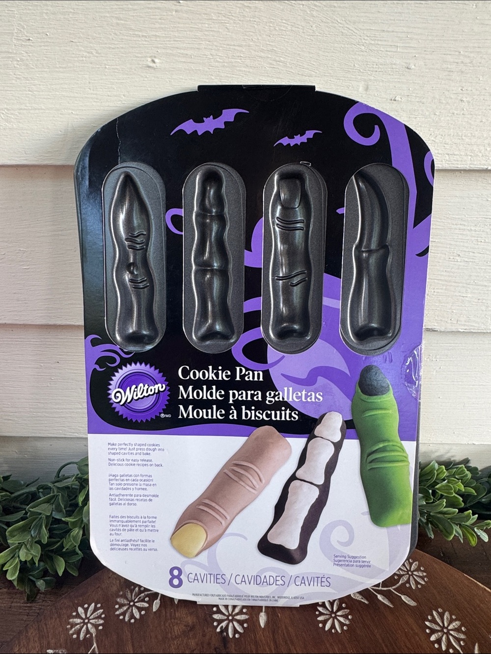 Wilton Purple and Black Witch Finger Cookie Pan